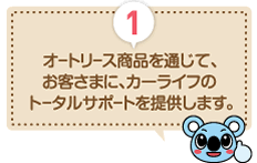 POINT1 オートリース商品を通じて、お客さまに、カーライフのトータルサポートを提供します。