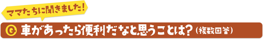 ママたちに聞きました！車があったら便利だなと思うことは？（複数回答）