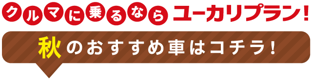 クルマに乗るならユーカリプラン！秋のおすすめ車はこちら！