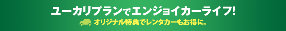 ユーカリプランでエンジョイカーライフ！オリジナル特典でレンタカーもお得に。