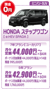 ミニバン・SUV：HONDA ステップワゴン【e:HEV SPADA】