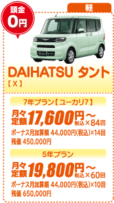 軽：DAIHATSU タント【X】