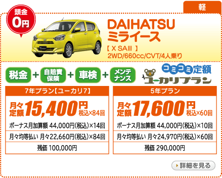 DAIHATSU ミライース X　SAⅢ　2WD