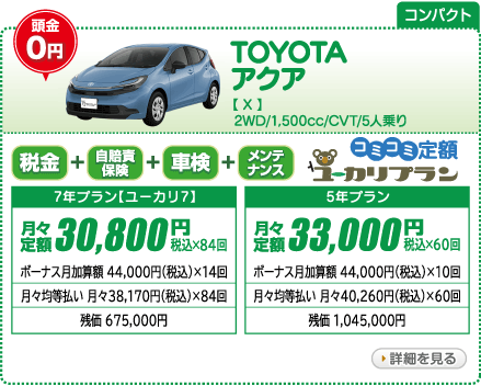 TOYOTA アクア X　2WD